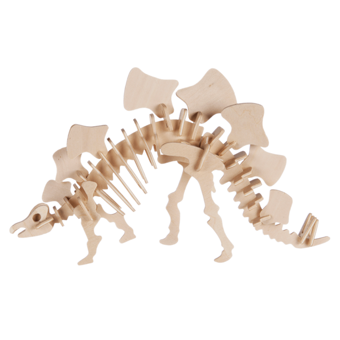 Přírodní dřevěné 3D puzzle - Dinosaurus